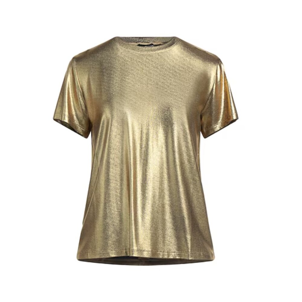 Tom Ford Metallic Gold T-Shirt | Liquid Jersey Top | Evening Luxe Statement